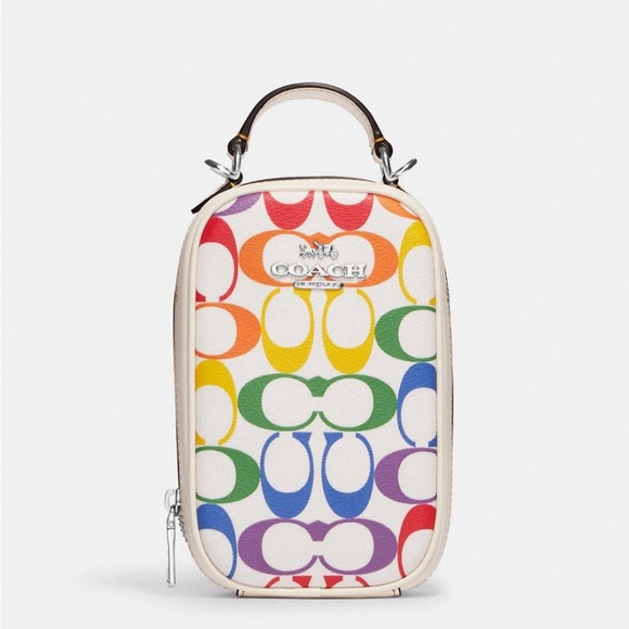 Coach Handbags - Coach Eva Phone Crossbody In Rainbow Signature Canvas